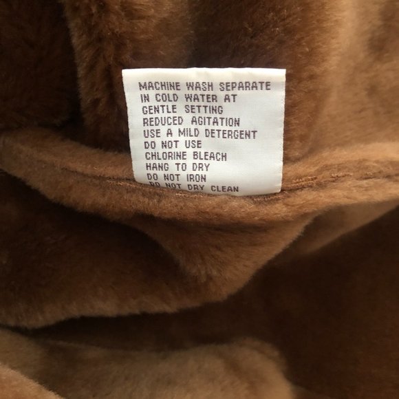 Carolina Colours Womens Size M Tan Genuine Suede Leather Faux Fur Shearling Coat - Picture 12 of 12